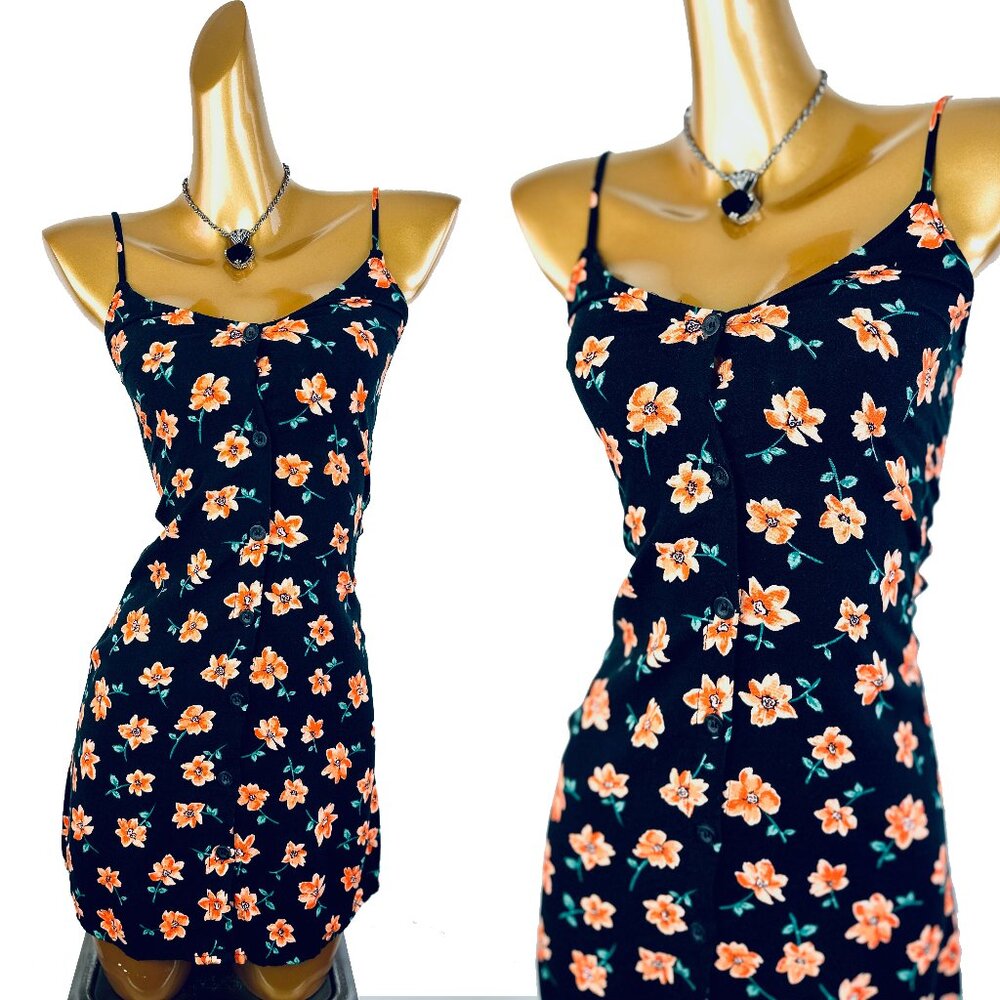 Vintage 90s grunge dress cottagecore floral print prairie mini sundress